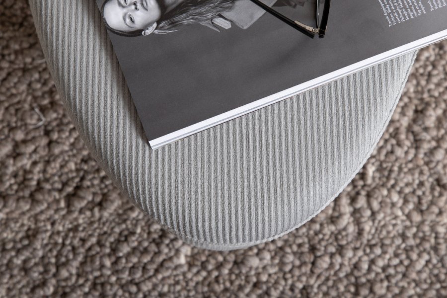 VENTURE DESIGN Otto puf, oval - gr fljl og sort stl (100x40)