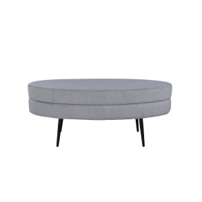 VENTURE DESIGN Otto puf, oval - gr fljl og sort stl (100x40)