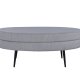 VENTURE DESIGN Otto puf, oval - gr fljl og sort stl (100x40)