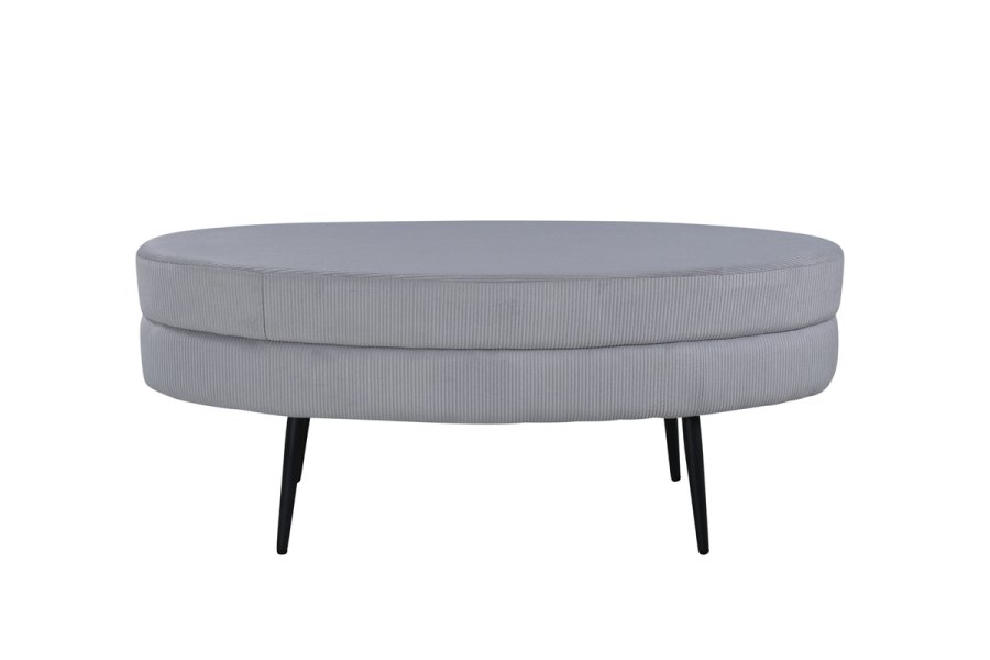 VENTURE DESIGN Otto puf, oval - gr fljl og sort stl (100x40)