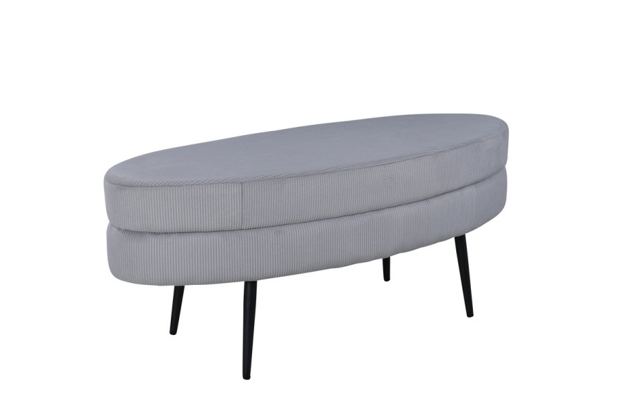 VENTURE DESIGN Otto puf, oval - gr fljl og sort stl (100x40)