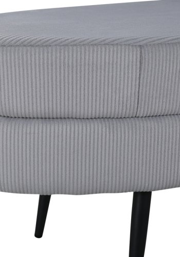 VENTURE DESIGN Otto puf, oval - gr fljl og sort stl (100x40)