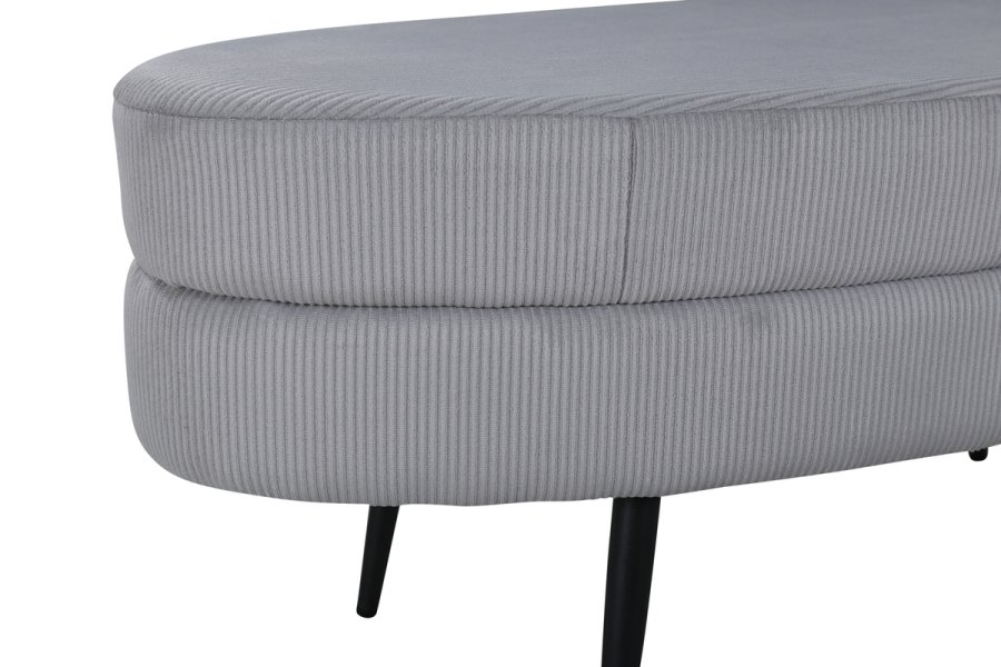 VENTURE DESIGN Otto puf, oval - gr fljl og sort stl (100x40)