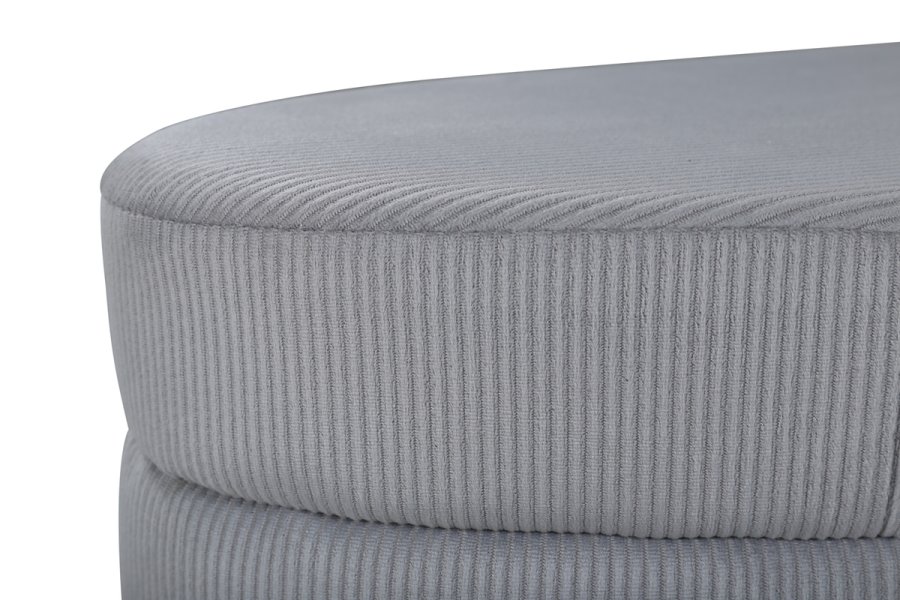 VENTURE DESIGN Otto puf, oval - gr fljl og sort stl (100x40)