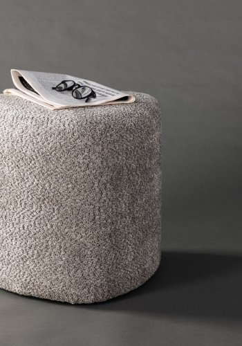 VENTURE DESIGN Peg puf, rund - gr bouclé (46)