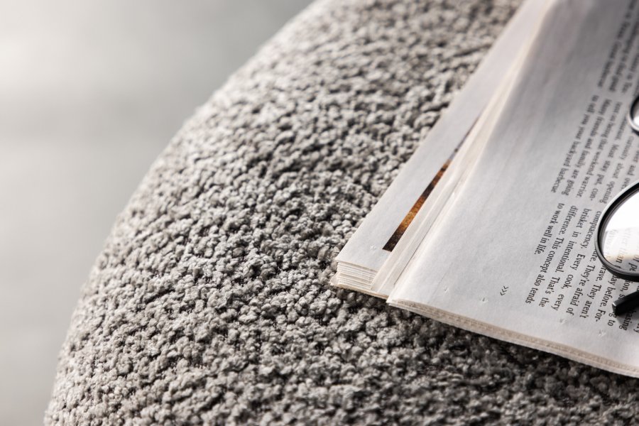 VENTURE DESIGN Peg puf, rund - gr bouclé (46)