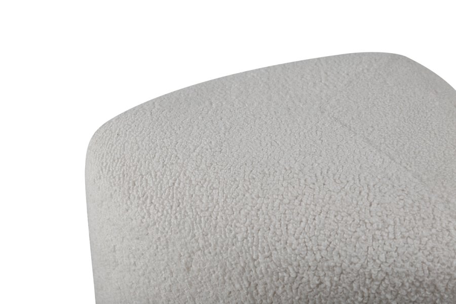 VENTURE DESIGN Peg puf, trekantet - hvid bamsestof polyester