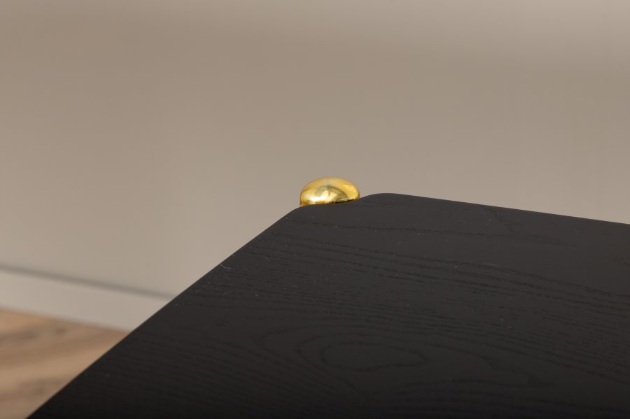 VENTURE DESIGN Pelle spisebord, rektangulr - sort finér og sort stl (190x90)