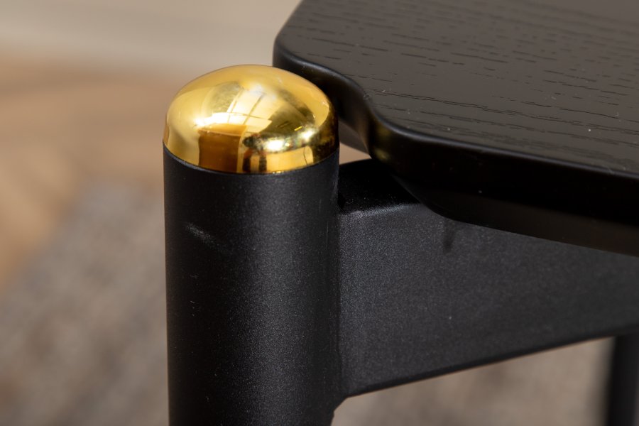 VENTURE DESIGN Pelle spisebord, rektangulr - sort finér og sort stl (190x90)