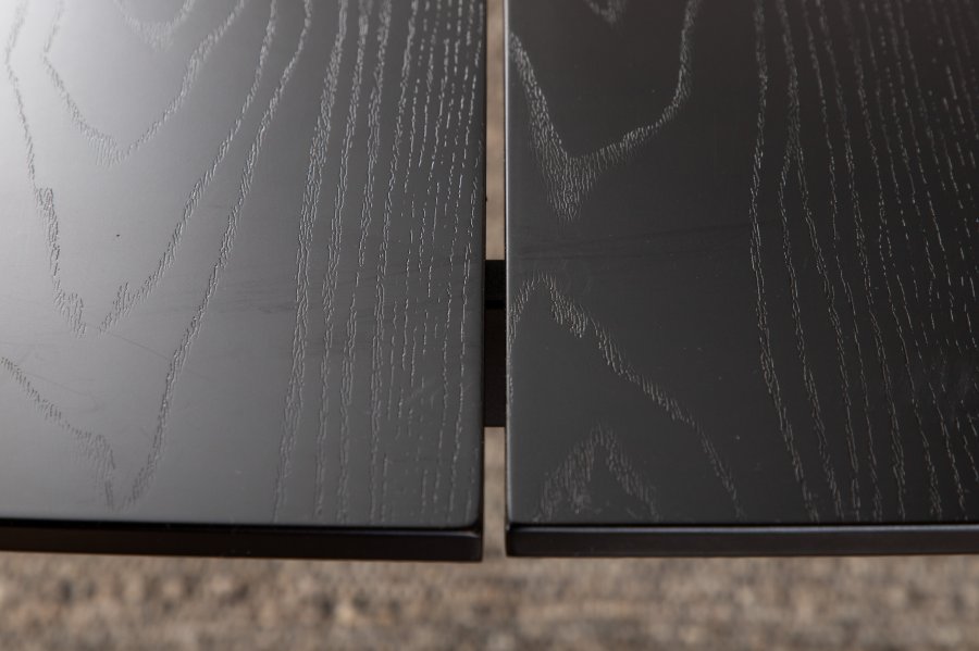 VENTURE DESIGN Pelle spisebord, rektangulr - sort finér og sort stl (190x90)