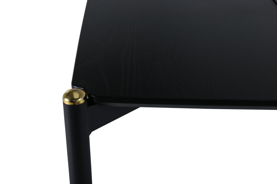 VENTURE DESIGN Pelle spisebord, rektangulr - sort finér og sort stl (190x90)