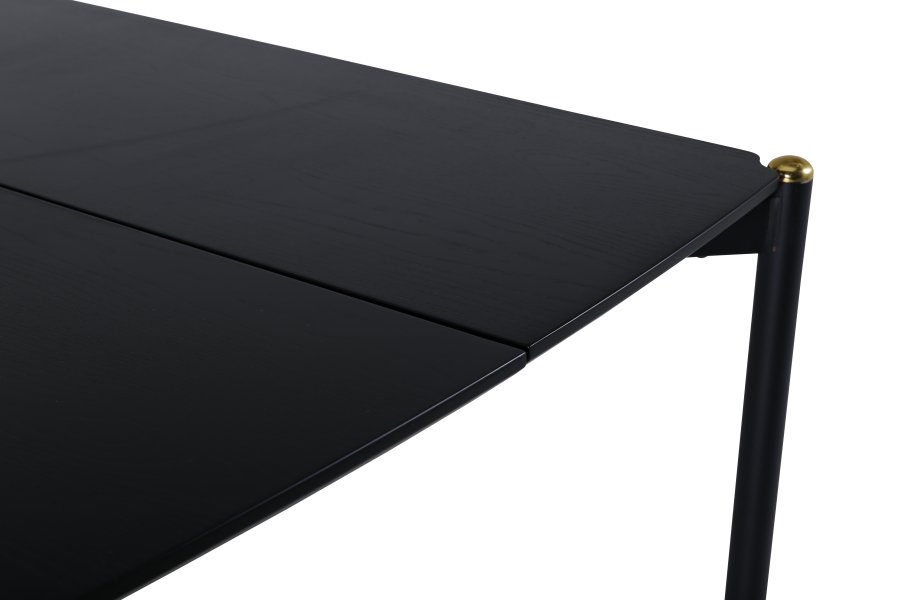 VENTURE DESIGN Pelle spisebord, rektangulr - sort finér og sort stl (190x90)