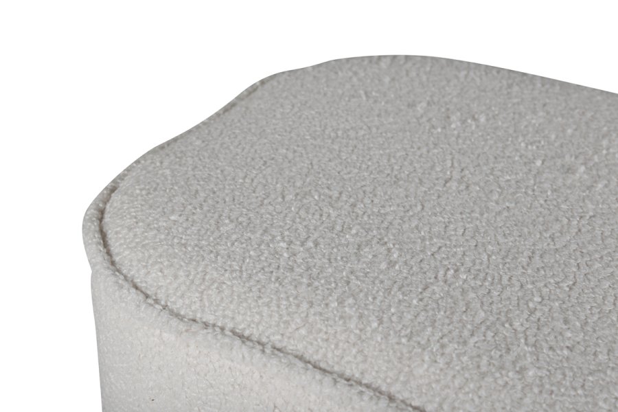 VENTURE DESIGN Piff puf, kvadratisk - hvid bamsestof polyester (44x44)