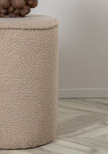 VENTURE DESIGN Piff puf, kvadratisk - beige bamsestof polyester (44x44)