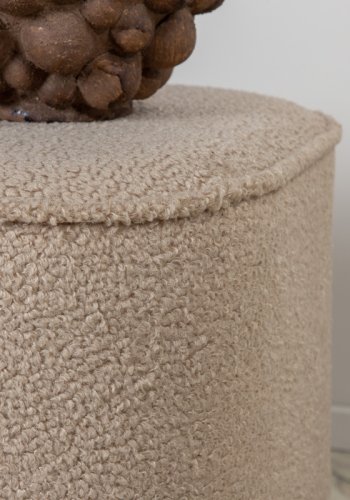 VENTURE DESIGN Piff puf, kvadratisk - beige bamsestof polyester (44x44)