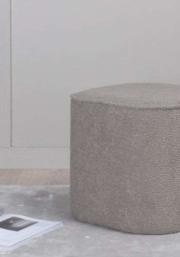 VENTURE DESIGN Piff puf, kvadratisk - gr bamsestof polyester (44x44)