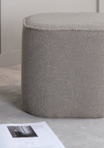 VENTURE DESIGN Piff puf, kvadratisk - gr bamsestof polyester (44x44)