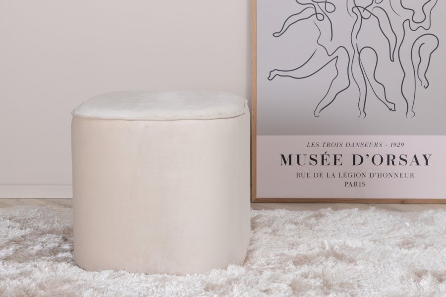 VENTURE DESIGN Piff puf, kvadratisk - beige fljl (44x44)