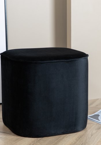 VENTURE DESIGN Piff puf, kvadratisk - sort fljl (44x44)
