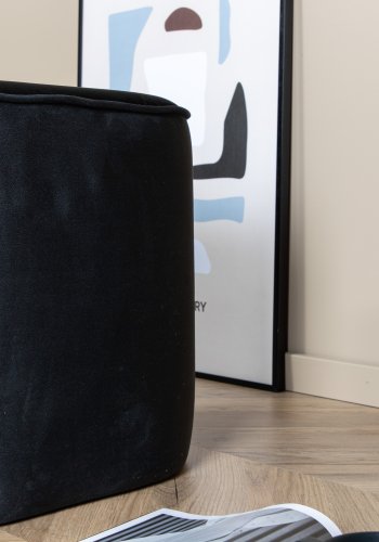 VENTURE DESIGN Piff puf, kvadratisk - sort fljl (44x44)