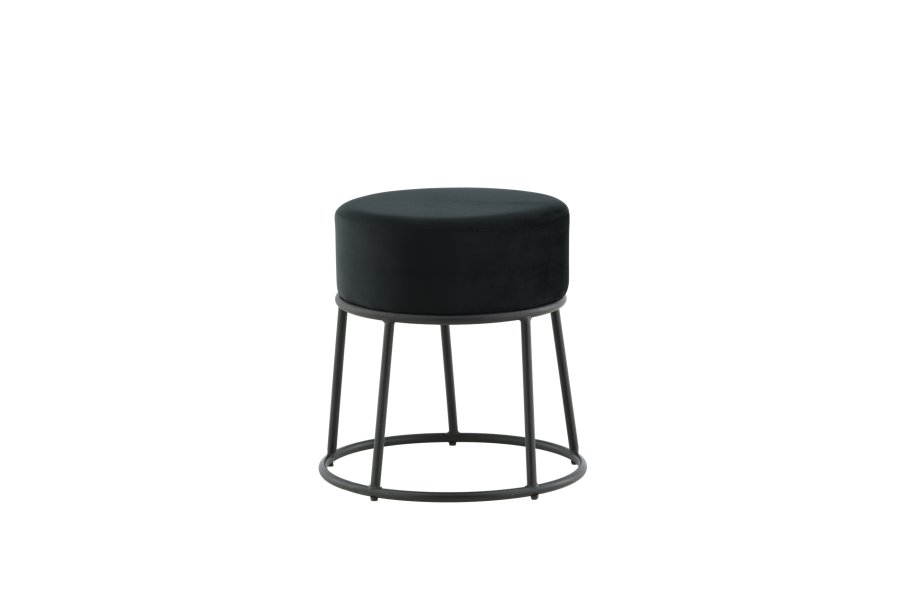 VENTURE DESIGN Pippi puf, rund - sort fljl og sort stl (45.5)