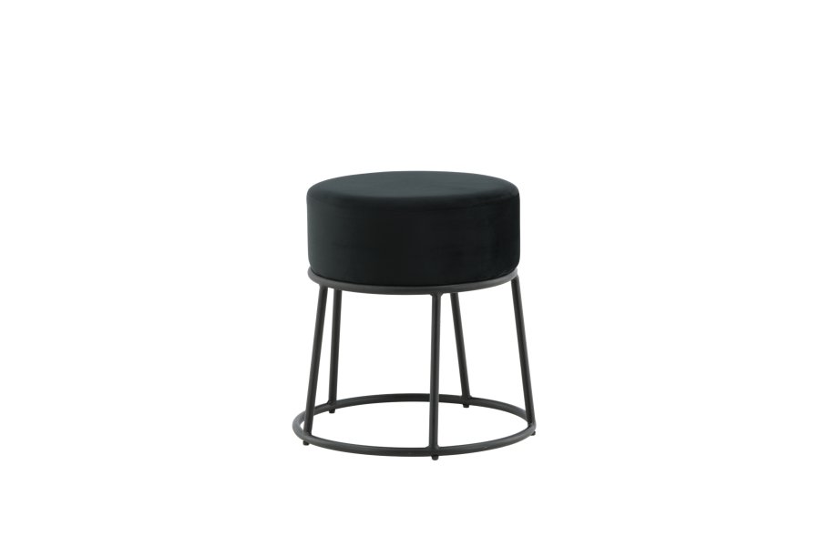 VENTURE DESIGN Pippi puf, rund - sort fljl og sort stl (45.5)