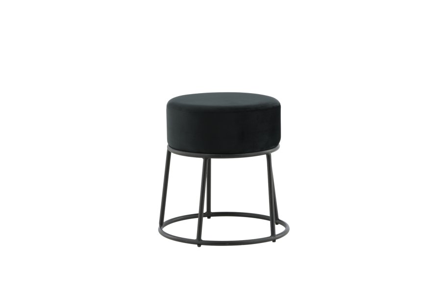 VENTURE DESIGN Pippi puf, rund - sort fljl og sort stl (45.5)