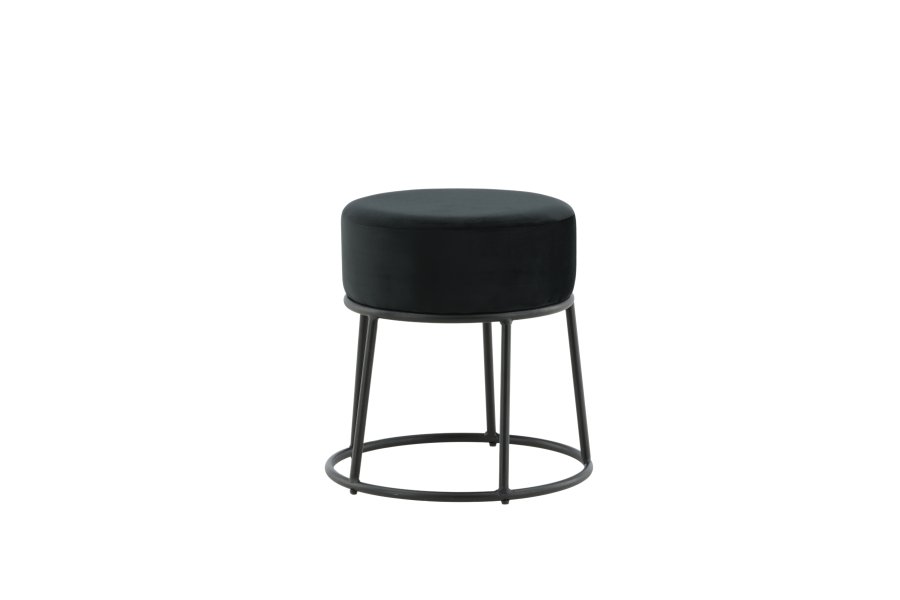 VENTURE DESIGN Pippi puf, rund - sort fljl og sort stl (45.5)