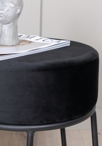 VENTURE DESIGN Pippi puf, rund - sort fljl og sort stl (45.5)