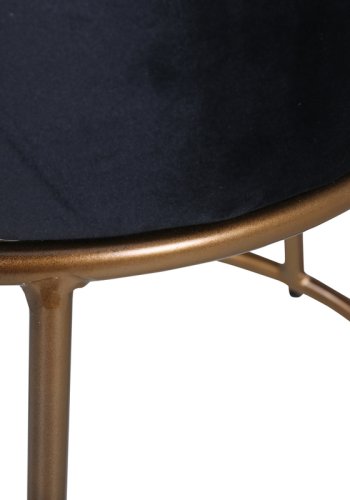 VENTURE DESIGN Pippi puf, rund - sort fljl og kobber stl (45.5)