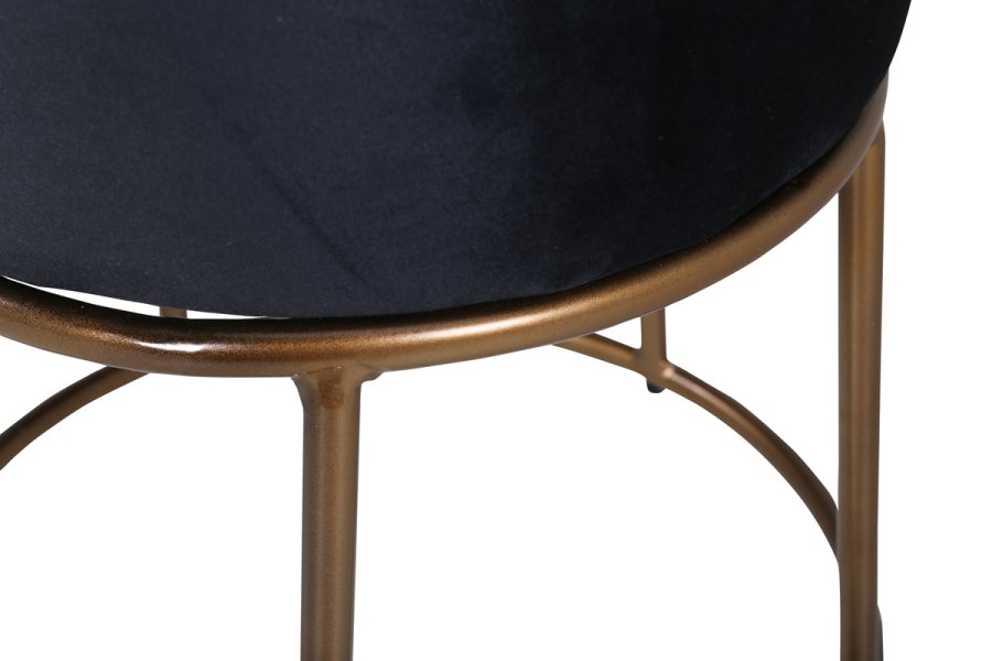 VENTURE DESIGN Pippi puf, rund - sort fljl og kobber stl (45.5)