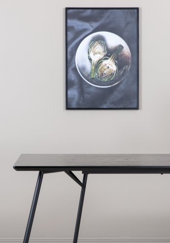 VENTURE DESIGN Pippi spisebord, rektangulr - sort finér og sort stl (190x90)