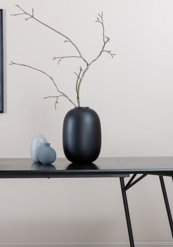 VENTURE DESIGN Pippi spisebord, rektangulr - sort finér og sort stl (190x90)