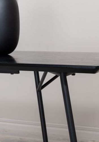 VENTURE DESIGN Pippi spisebord, rektangulr - sort finér og sort stl (190x90)