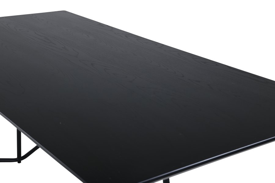 VENTURE DESIGN Pippi spisebord, rektangulr - sort finér og sort stl (190x90)