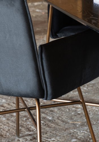 VENTURE DESIGN Pippi spisebord, rektangulr - sort finér og kobber stl (190x90)