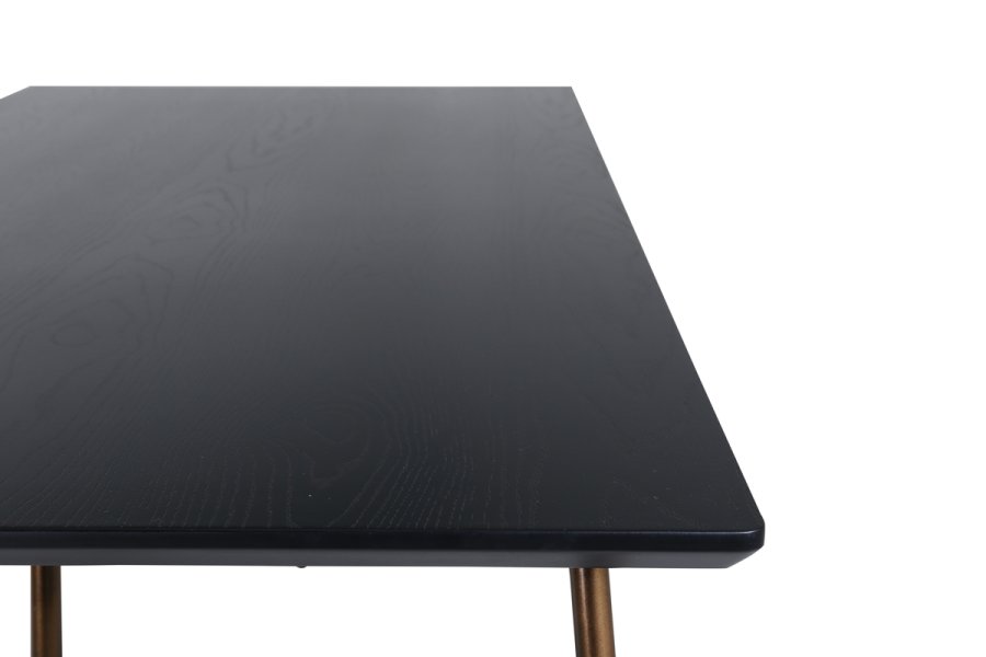 VENTURE DESIGN Pippi spisebord, rektangulr - sort finér og kobber stl (190x90)