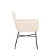VENTURE DESIGN Petra spisebordsstol, m. armln - beige polyester fljl og sort stl