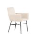 VENTURE DESIGN Petra spisebordsstol, m. armln - beige polyester fljl og sort stl