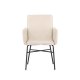 VENTURE DESIGN Petra spisebordsstol, m. armln - beige polyester fljl og sort stl