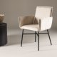 VENTURE DESIGN Petra spisebordsstol, m. armln - beige polyester fljl og sort stl