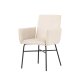 VENTURE DESIGN Petra spisebordsstol, m. armln - beige polyester fljl og sort stl