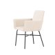 VENTURE DESIGN Petra spisebordsstol, m. armln - beige polyester fljl og sort stl