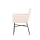 VENTURE DESIGN Petra spisebordsstol, m. armln - beige polyester fljl og sort stl