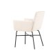 VENTURE DESIGN Petra spisebordsstol, m. armln - beige polyester fljl og sort stl