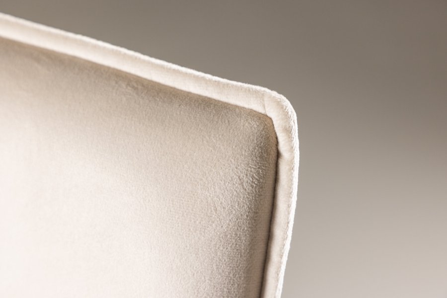 VENTURE DESIGN Petra spisebordsstol, m. armln - beige polyester fljl og sort stl