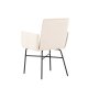 VENTURE DESIGN Petra spisebordsstol, m. armln - beige polyester fljl og sort stl