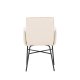 VENTURE DESIGN Petra spisebordsstol, m. armln - beige polyester fljl og sort stl