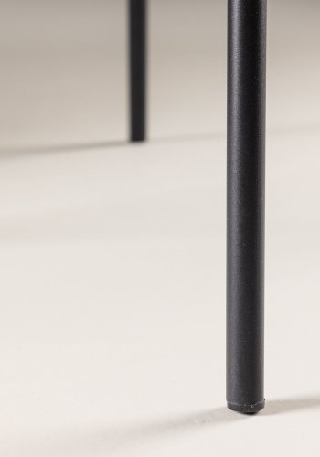 VENTURE DESIGN Petra spisebordsstol, m. armln - beige polyester fljl og sort stl