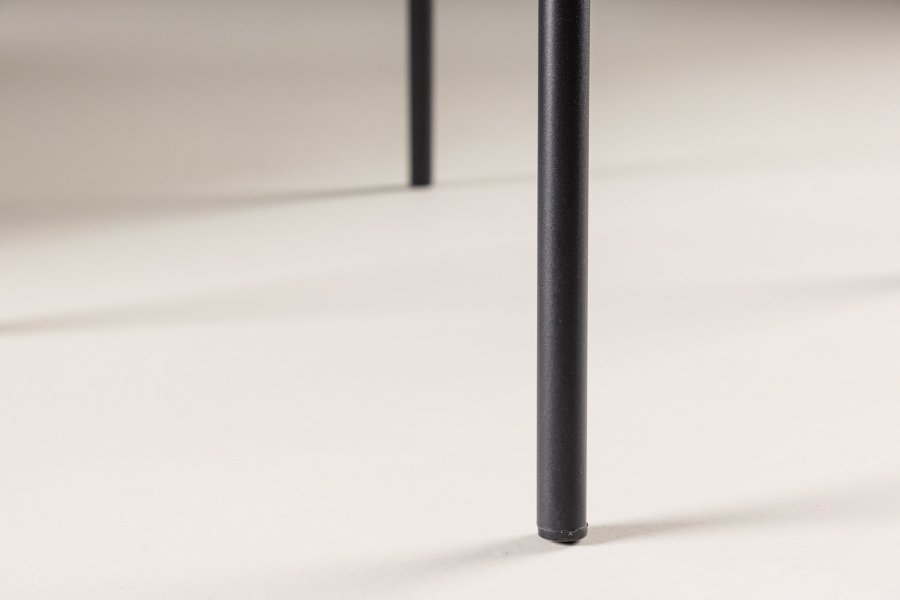 VENTURE DESIGN Petra spisebordsstol, m. armln - beige polyester fljl og sort stl